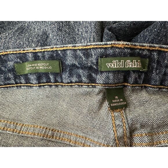 Wild Fable Women's Plus Size Low Rise Distressed Boot Cut Blue Jeans, Size 16 - Picture 2 of 4